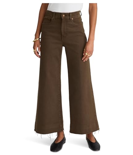 (取寄) メイドウェル レディース フレアード ワイド-レッグ クロップ ジーン イン ダーク モカ Madewell women Flared Wide-Leg Crop Jean in Dark Mocha Dark Mocha Madewell Women's Flared Wide-Leg Crop Jean in Dark Mocha, Dark